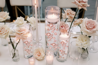 80 perles et pierres précieuses "flottantes" en or rose clair sans trou Jumbo et décorations de vase de tailles assorties + comprend des gels d'eau transparents pour faire flotter les perles
