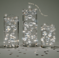 Floating Metallic Silver Pearls-Jumbo Sizes-Fills 1 Gallon of Floating Pearls & the Transparent Gels for Floating Effect-With Exclusive Measured Floating Gels Prep Bag- Option: 3 Submersible Fairy Lights Strings