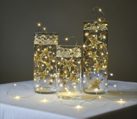 Étoiles scintillantes dorées "flottantes" avec option guirlande lumineuse - Décorations de vase - Dispersion de table