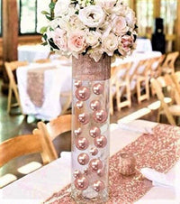 100 Floating Rose Gold Pearls & Floating Rose Gold Gems- Fills 2 Gallons of The Transparent Floating Gels-With Exclusive Gels Prep Bags-Option of 6 Submersible Fairy Lights Strings