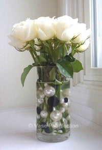 Perles noires « flottantes » - décorations de vase sans trou Jumbo/tailles assorties