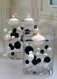 Perles noires « flottantes » - décorations de vase sans trou Jumbo/tailles assorties