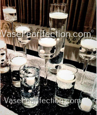 Perles noires « flottantes » - décorations de vase sans trou Jumbo/tailles assorties